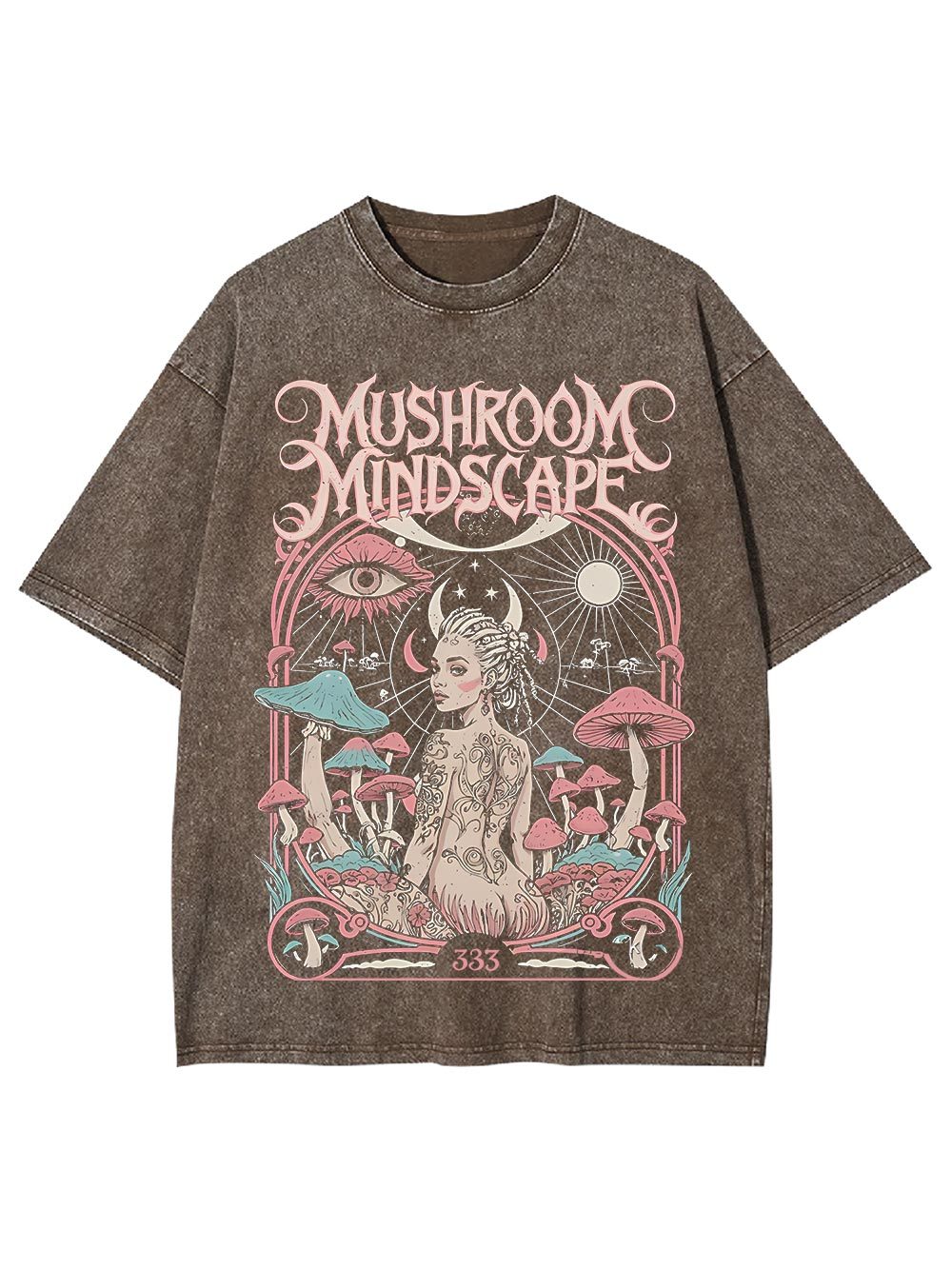 Mushroom Mindscape Washed Tshirt