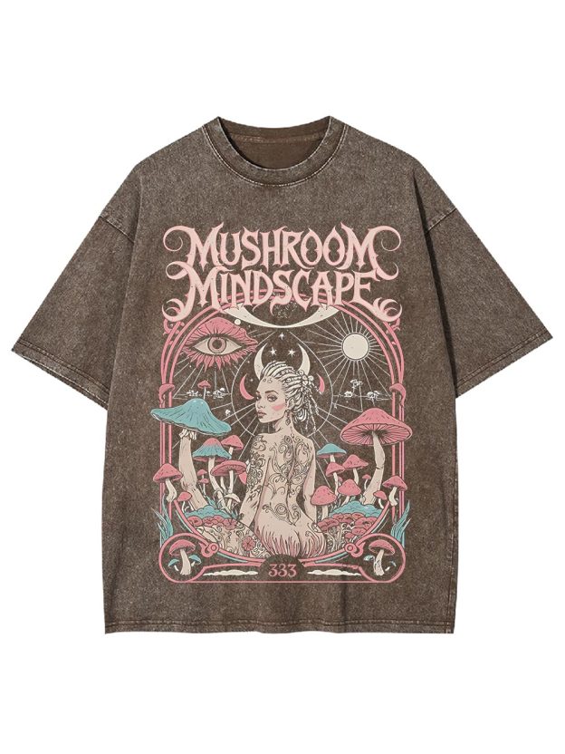 Mushroom Mindscape Washed Tshirt
