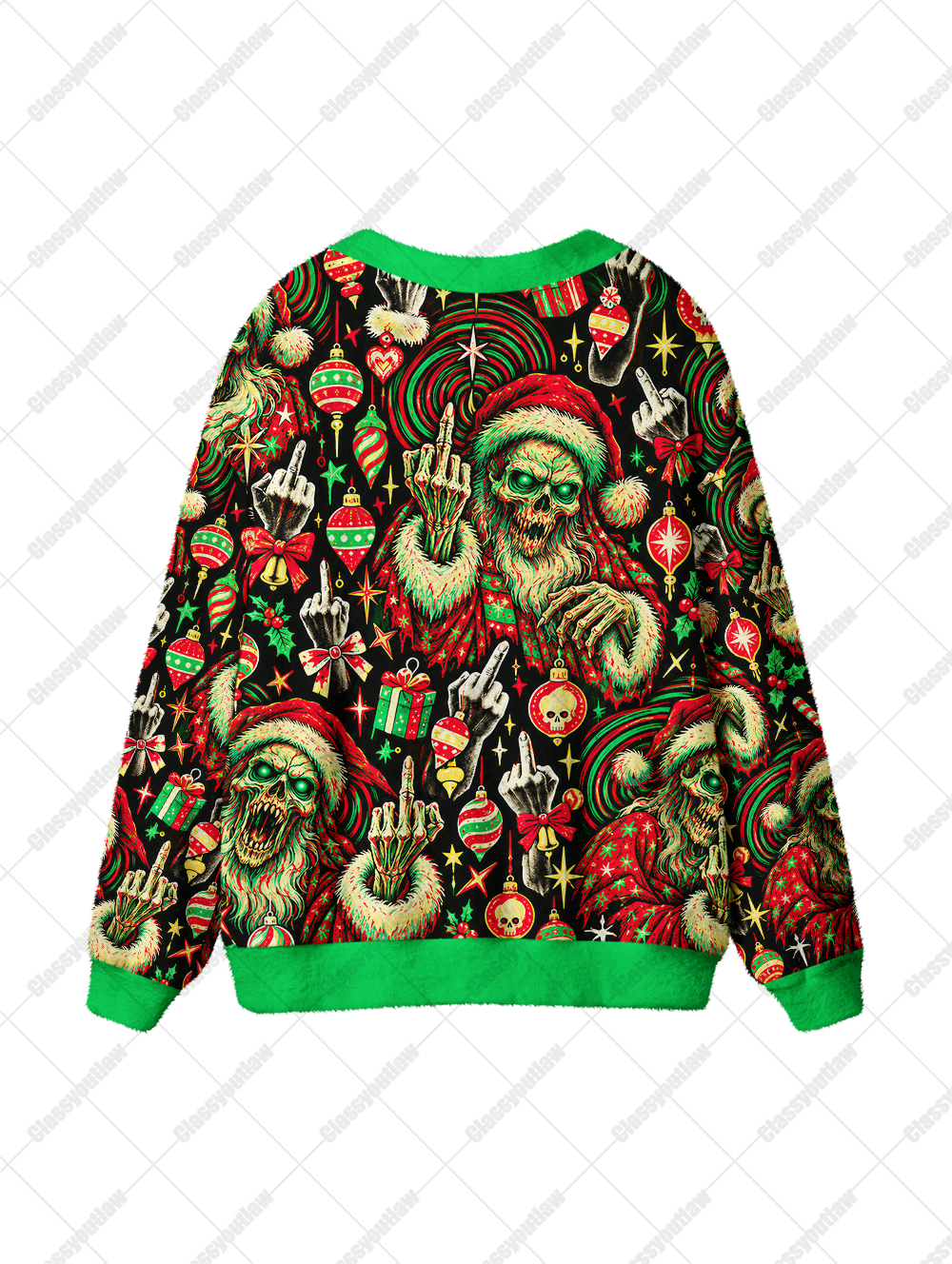 SKULL SANTA CLAUS UGLY CARDIGAN SWEATERS