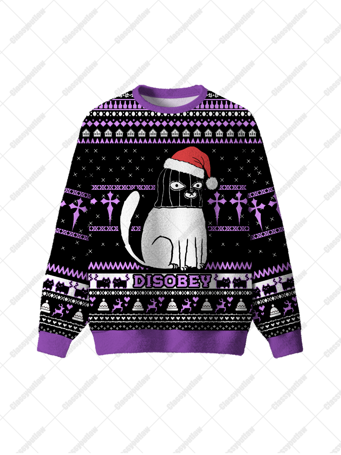Rebellious Christmas UGLY CHRISTMAS SWEATSHIRT-ClassyOutlaw Sale