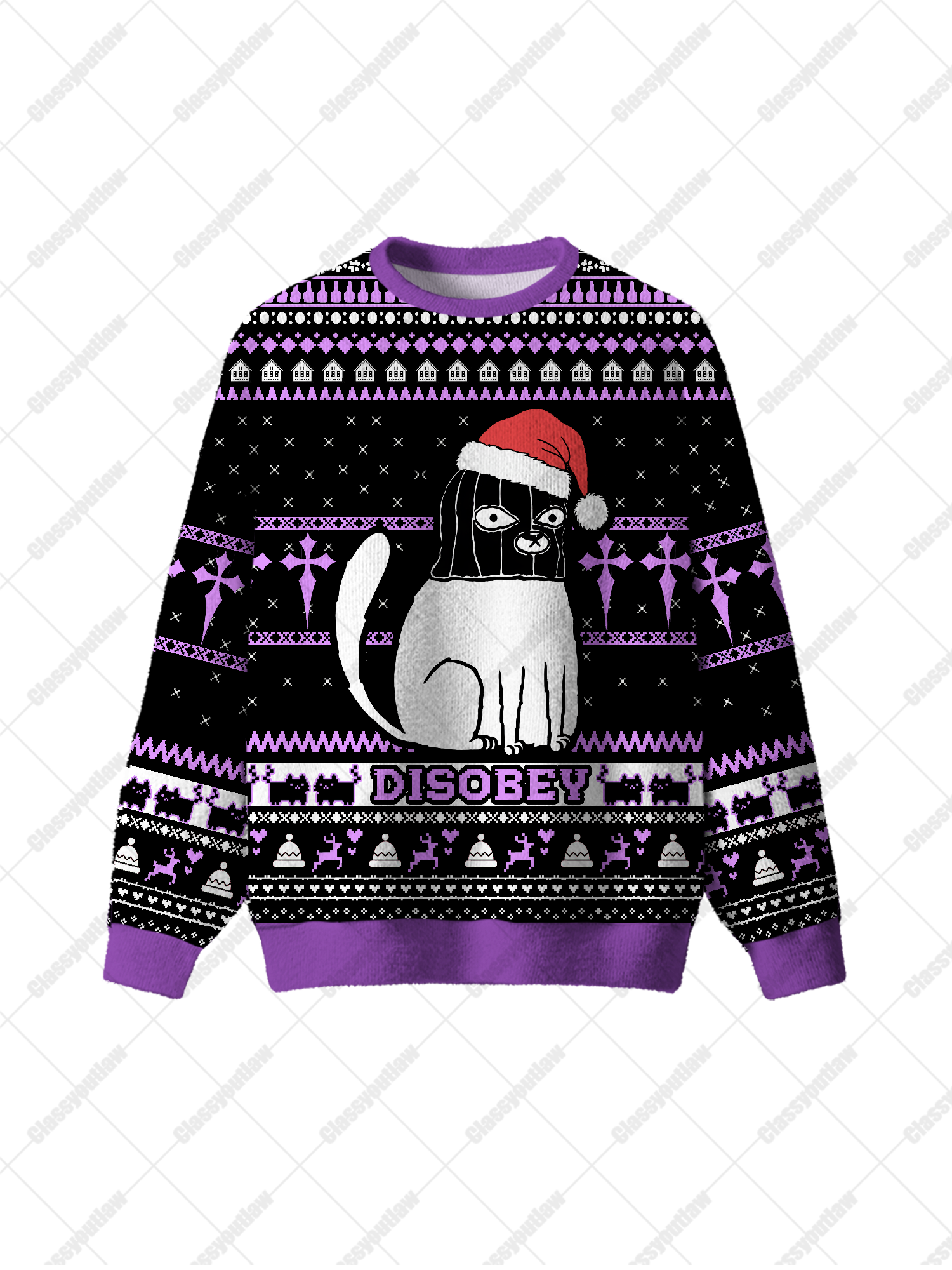 Rebellious Christmas UGLY CHRISTMAS SWEATSHIRT-ClassyOutlaw Sale