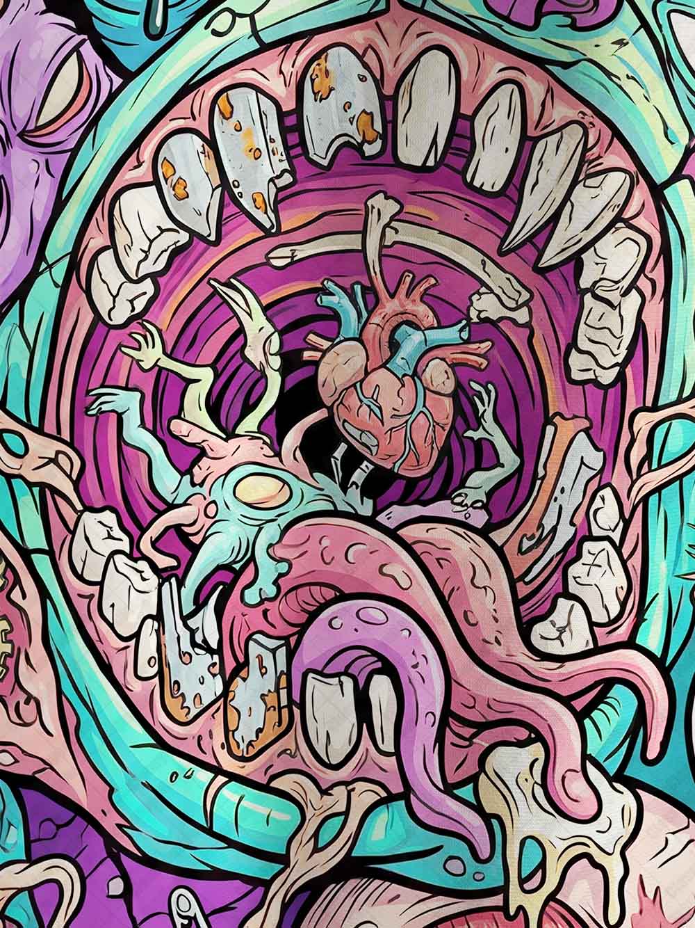Colorful chaos mood Eco Oversized Graphic Tee