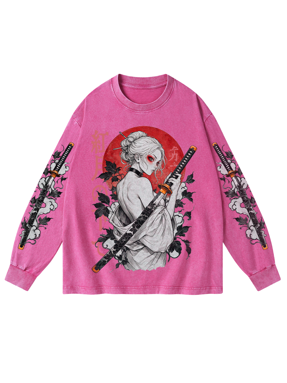 SAMURAI MAIDEN WASHED LONG-SLEEVE GRAPHIC TSHIRT