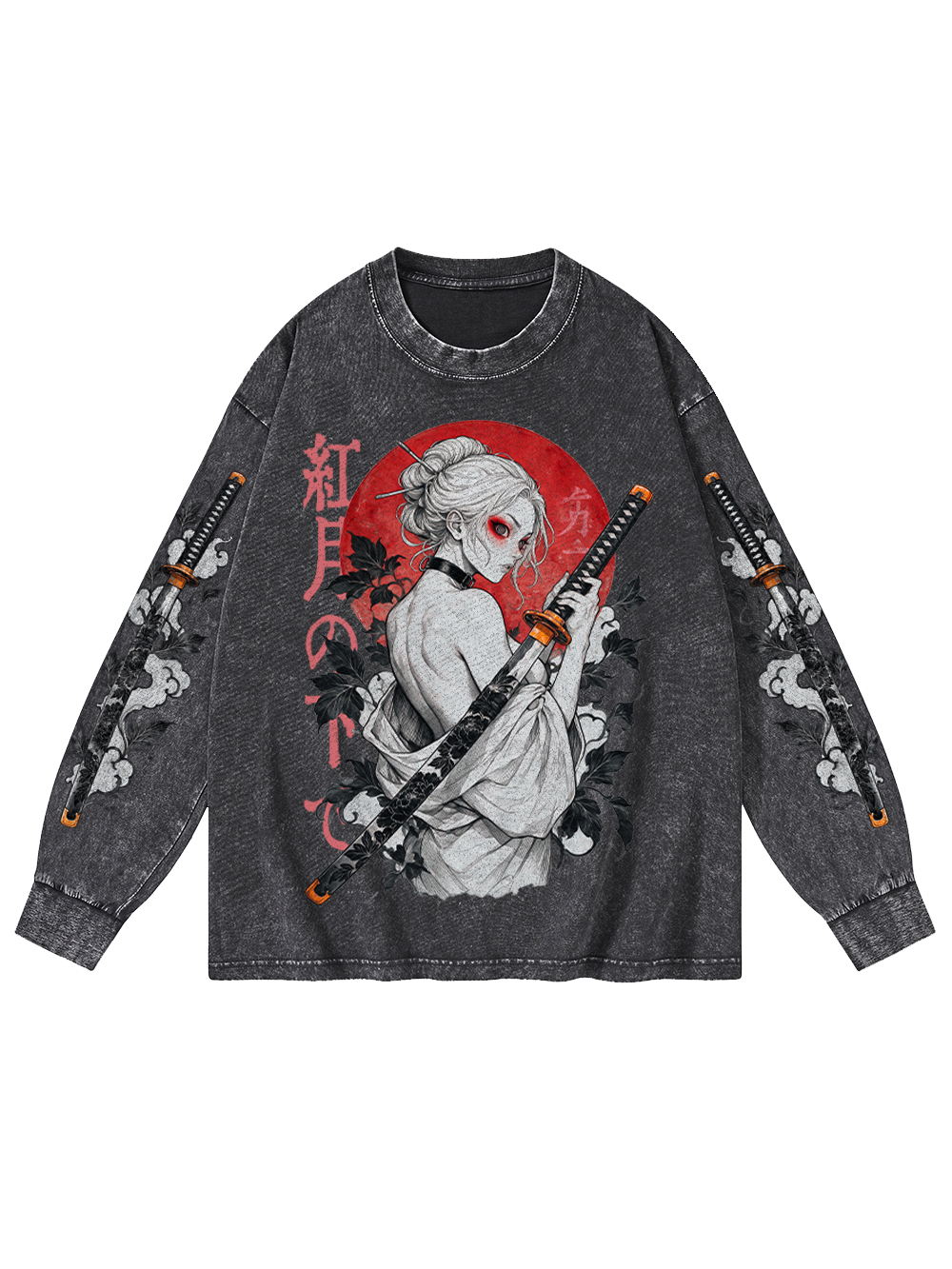 SAMURAI MAIDEN WASHED LONG-SLEEVE GRAPHIC TSHIRT