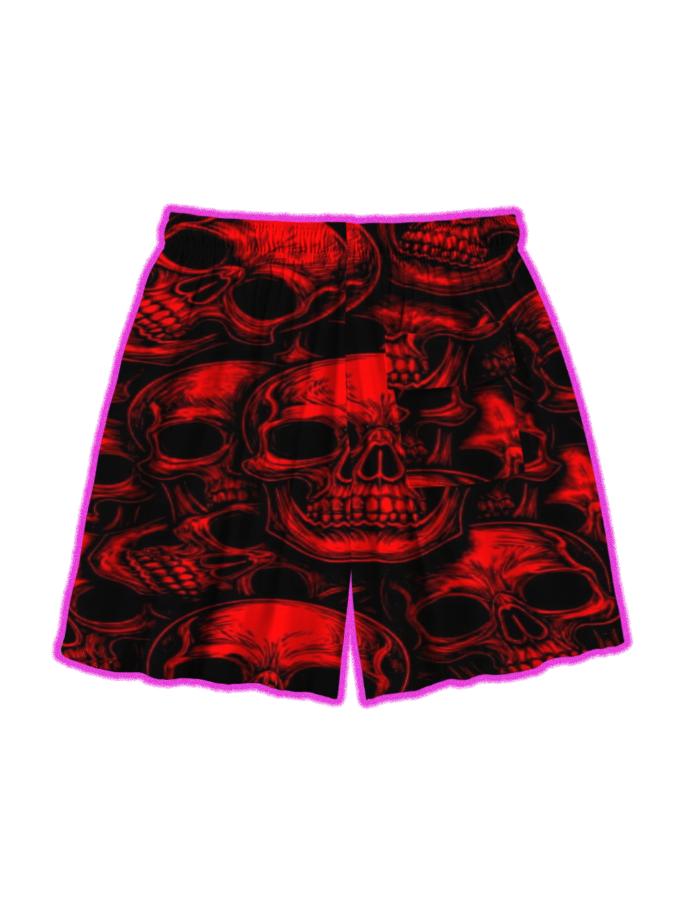 RED INFERNO SKULL ALL OVER PRINT SHORTS