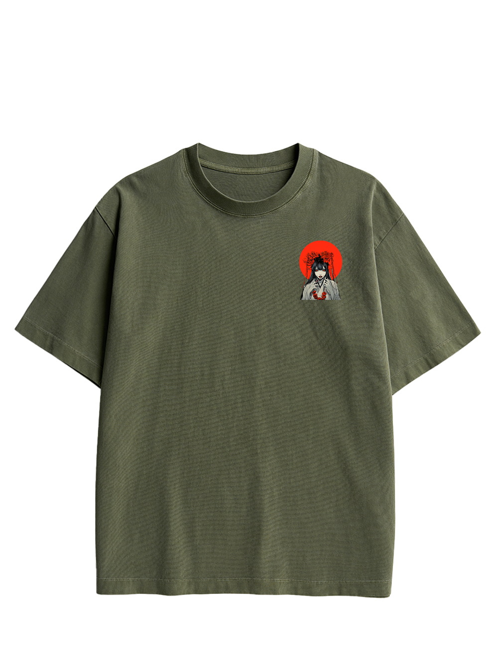 CRIMSON ENCHANTRESS DOUBLE SIDED PRINT WASHED TSHIRT