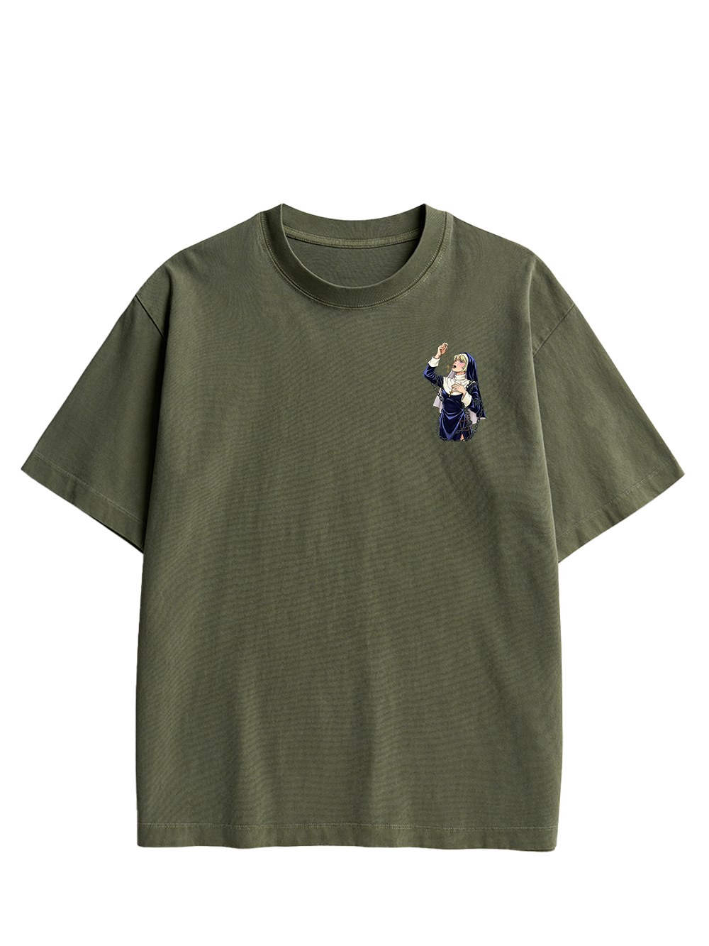 LICKING MANGA NUN DOUBLE SIDED PRINT WASHED TSHIRT