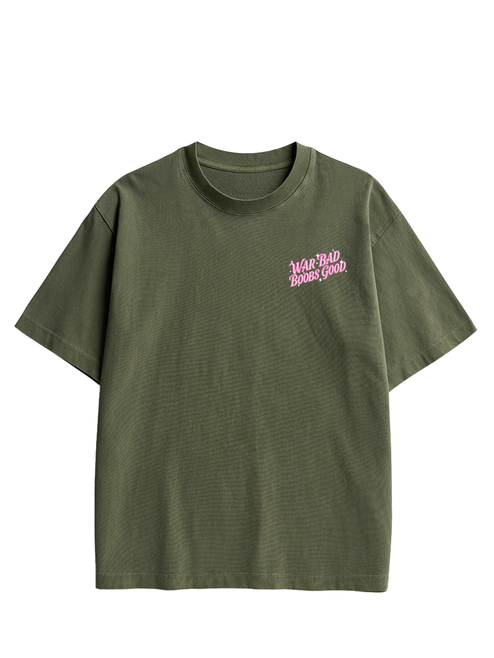 WAR BAD BOOBS GOOD DOUBLE SIDED PRINT WASHED TSHIRT