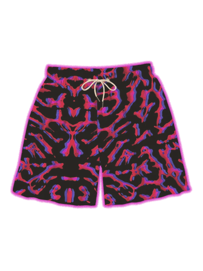 PSYCHEDELIC PATTERN VORTEX ALL OVER PRINT SHORTS