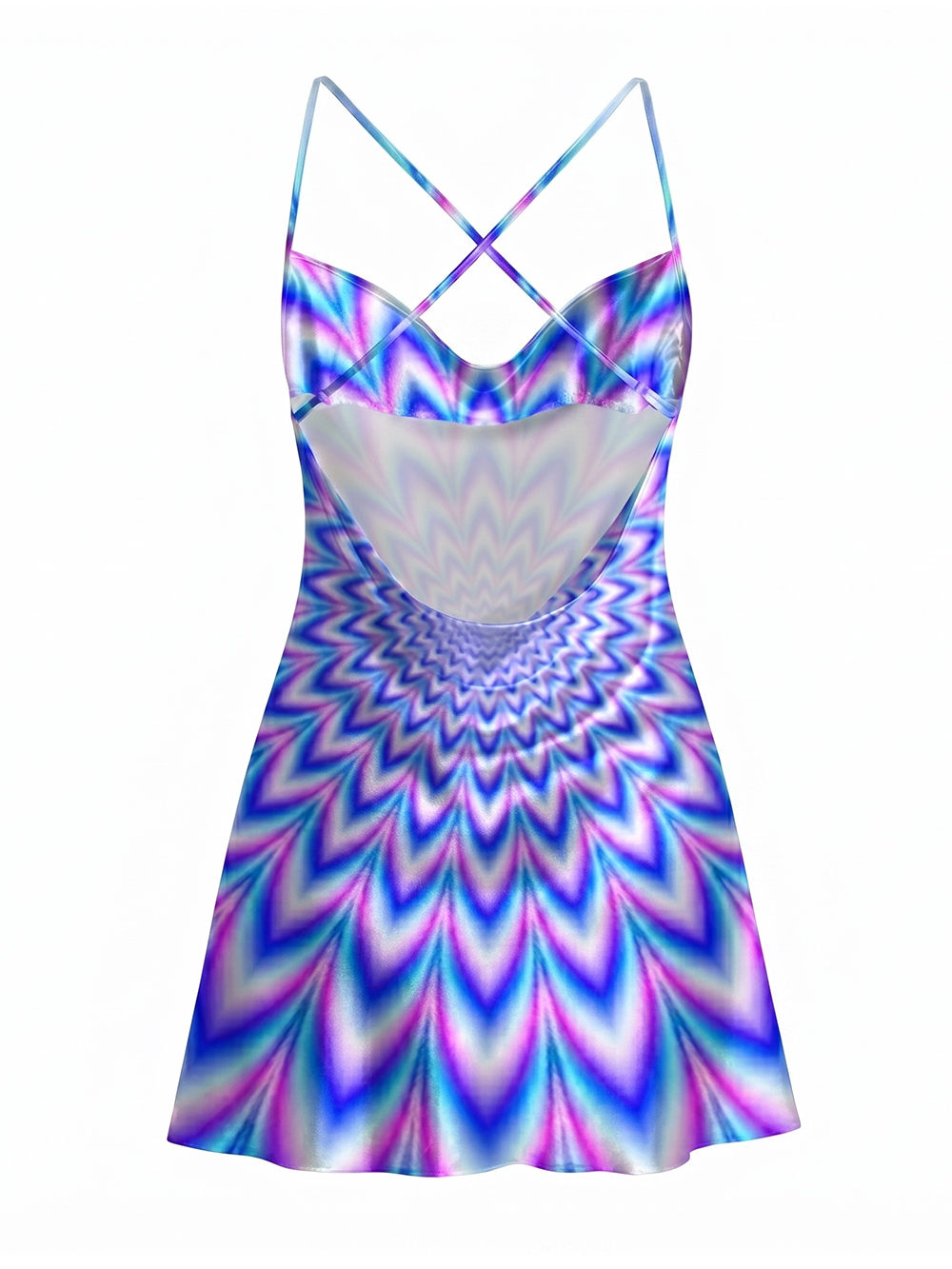GET LOST IN THE RHYTHM SATIN CROSS BACK MINI DRESS