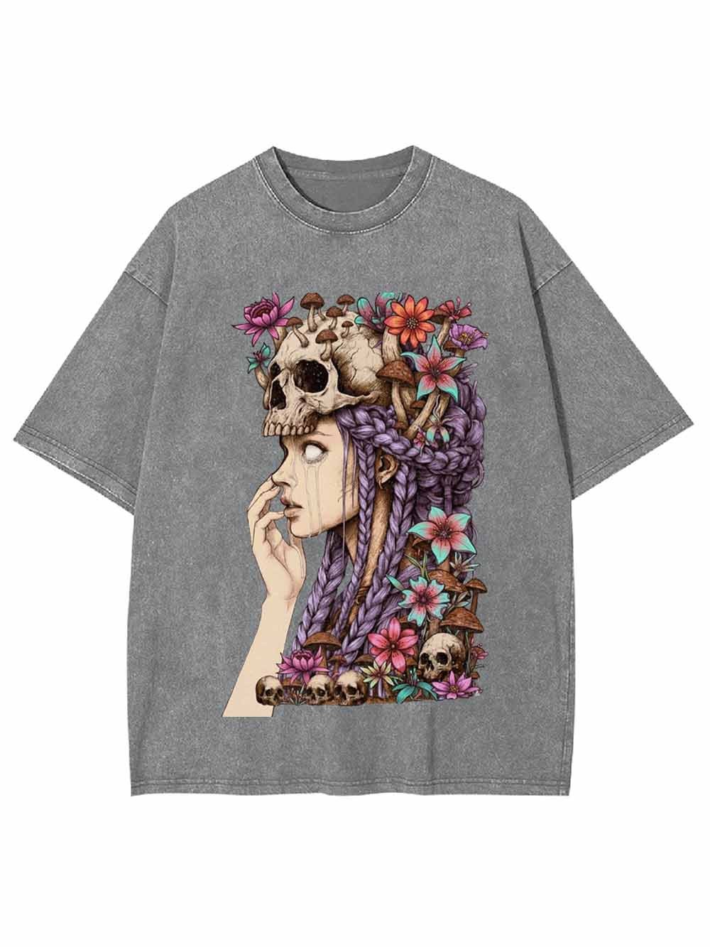 Skull Crown Goddess Washed Tshirt