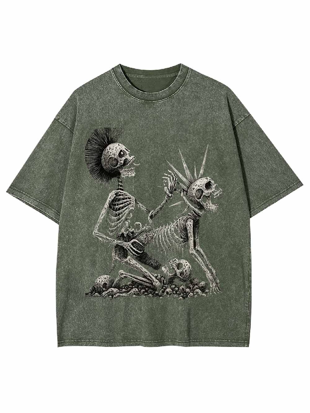 Skeleton Couple Washed Tshirt