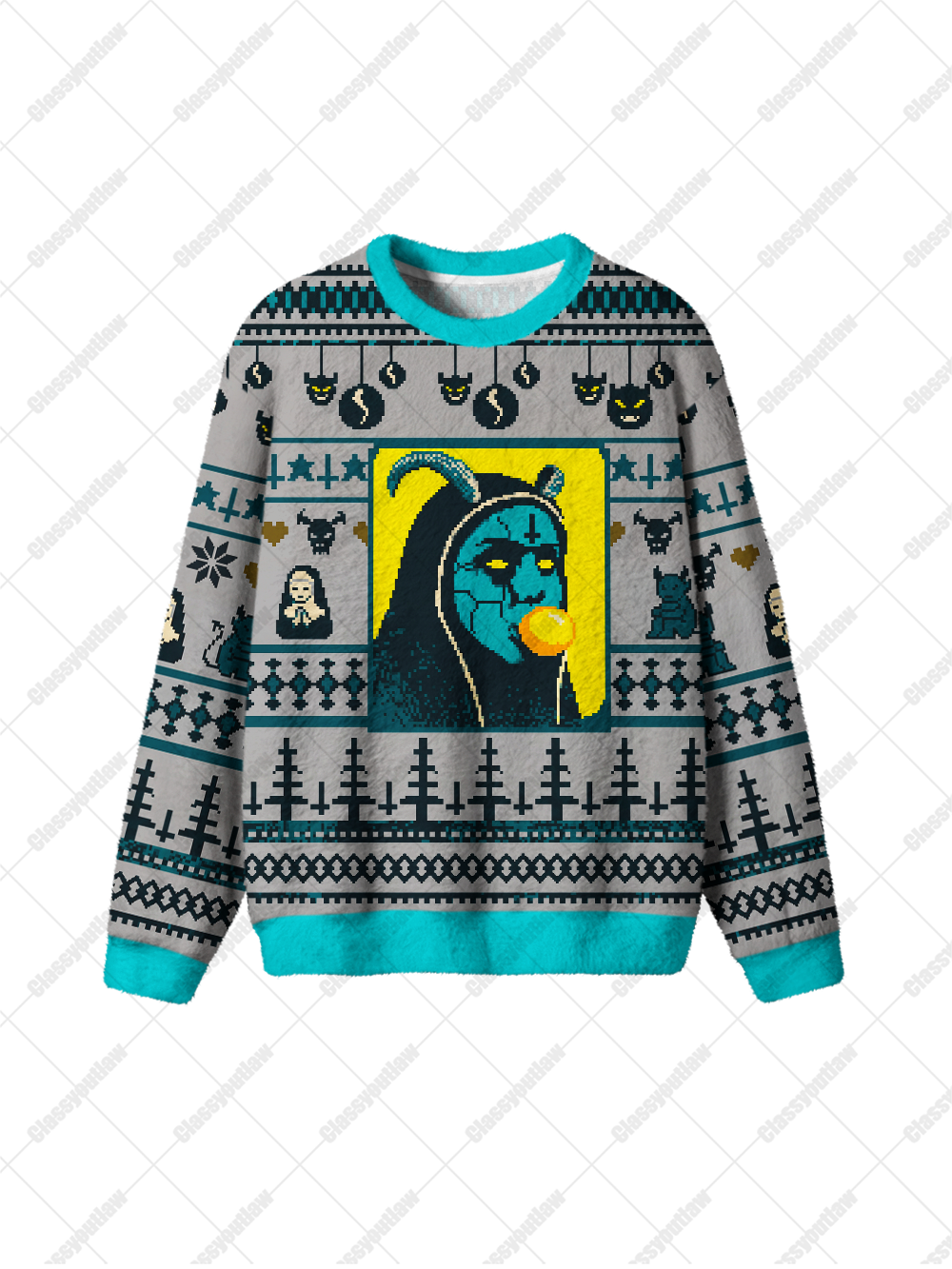 NUN DEVIL HORNS UGLY CHRISTMAS SWEATSHIRT