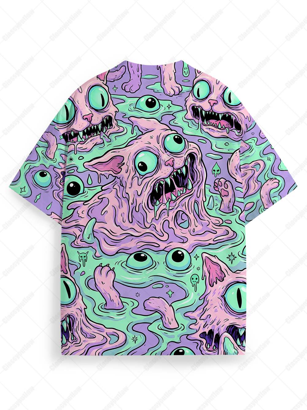 Eyeball Slime Cat Graphic T-shirt