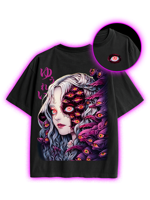 The Allure Of A Thousand Eyes Double Sided Print Washed TShirt