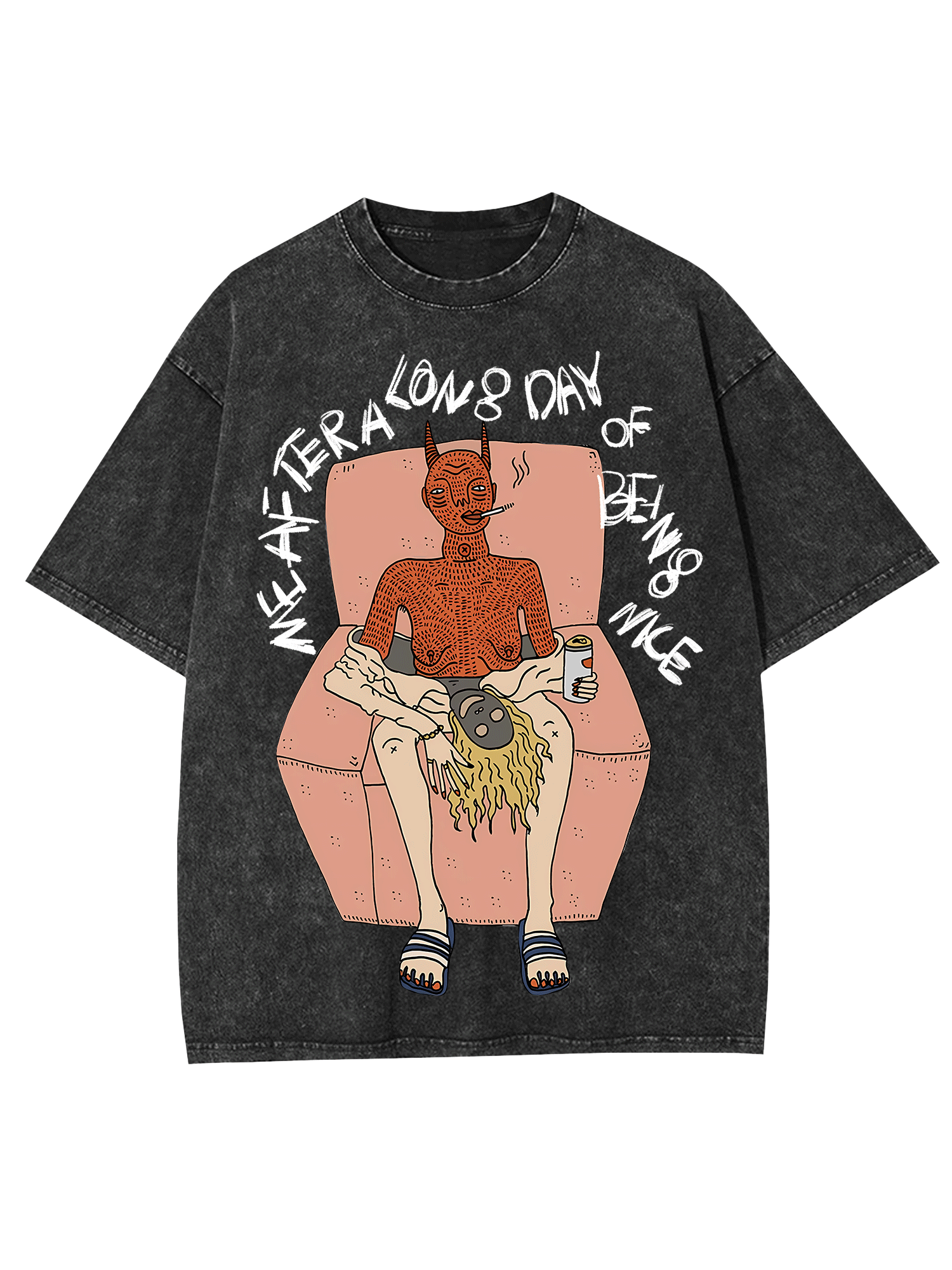 Me After A Long Day Of Being Nice Washed Tshirt-ClassyOutlaw