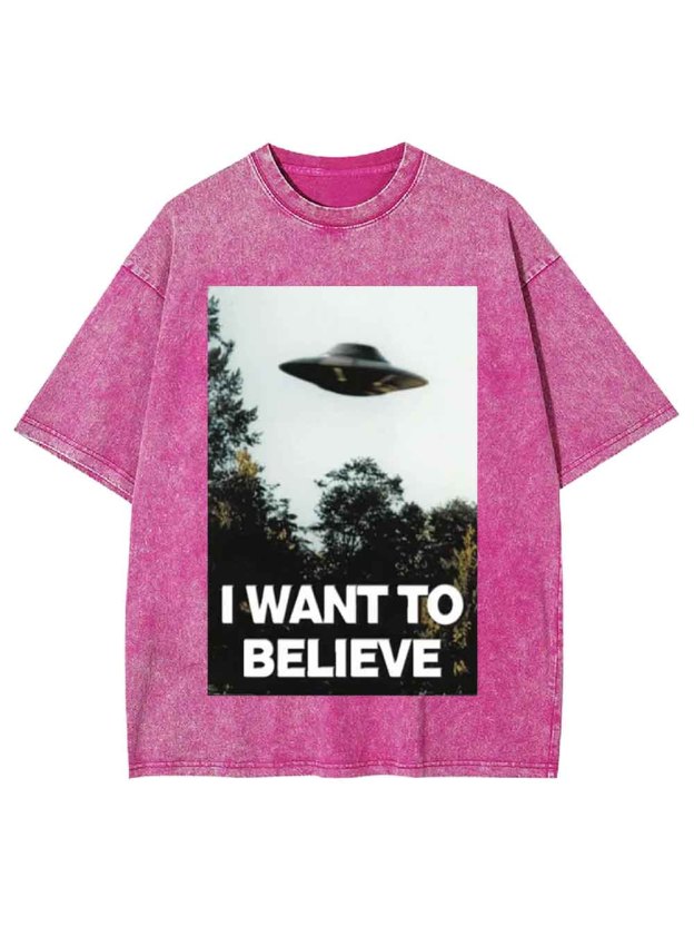 I WANT TO BELIEVE WASHED TSHIRT