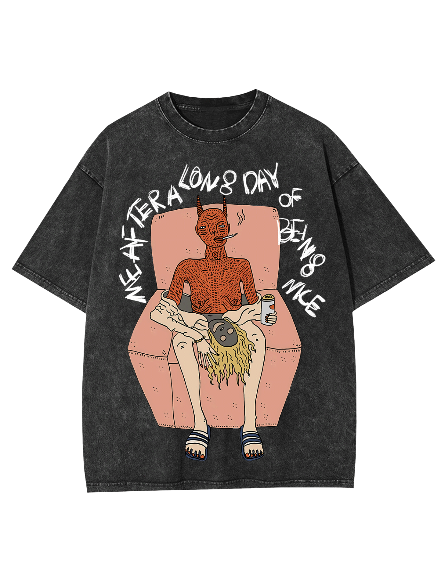 Me After A Long Day Of Being Nice Washed Tshirt-ClassyOutlaw