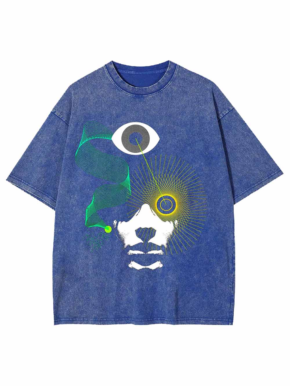 Cyber ​​Vision Face Washed Tshirt