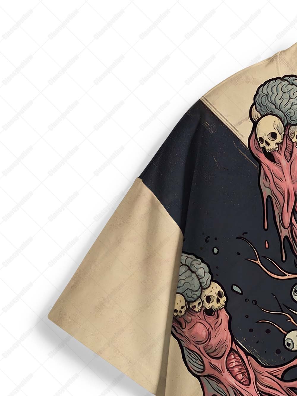 Hell Roar Dark Skeleton Graphic T-shirt