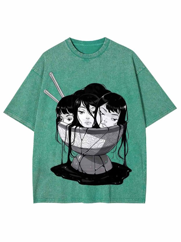 Three Faces in a Bowl Washed Tshirt
