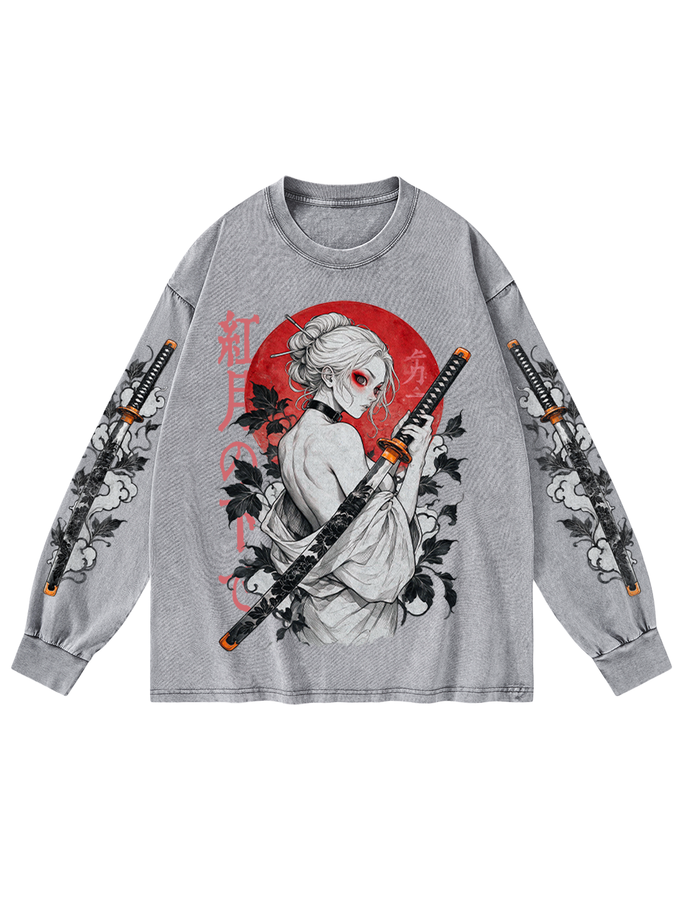 SAMURAI MAIDEN WASHED LONG-SLEEVE GRAPHIC TSHIRT