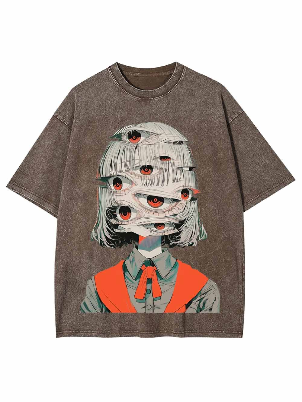 Girl with Multiple Eyes Washed Tshirt