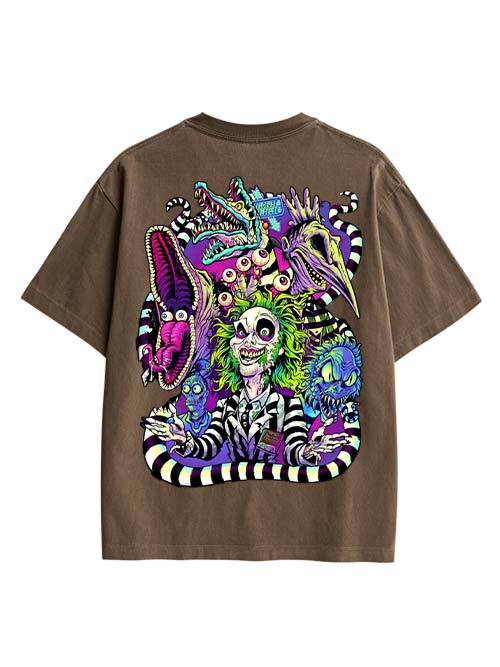Clown Double Sided Print Washed TShirt