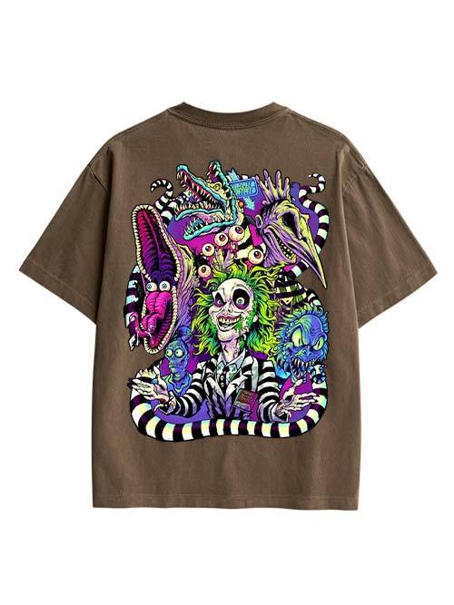 Clown Double Sided Print Washed TShirt