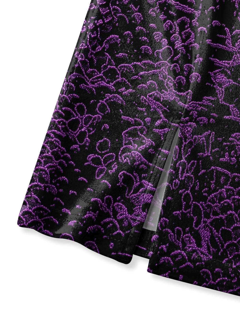 PURPLE SNAKE SCALE QIPAO MINI DRESS