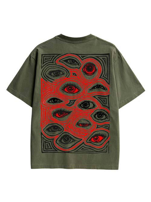 Eyes Of Perception Double Sided Print Washed TShirt