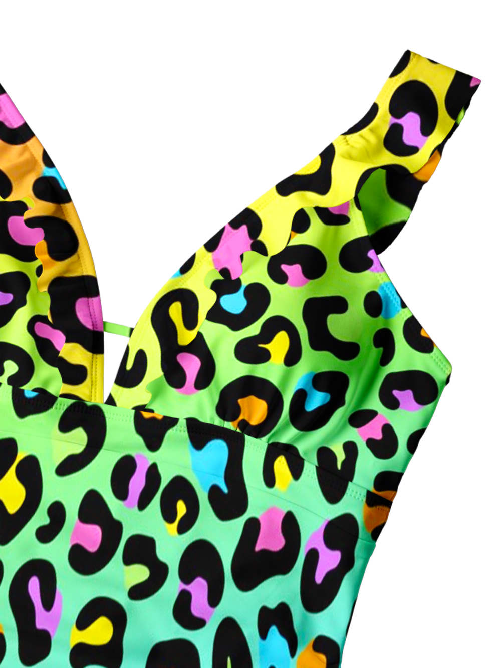 GLOWING LEOPARD FESTIVAL V-NECK ONE PIECE SWIMSUIT