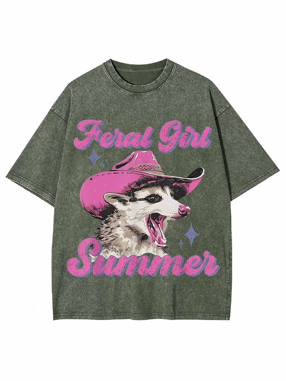 SUMMER FIORAL GIRL WASHED TSHIRT