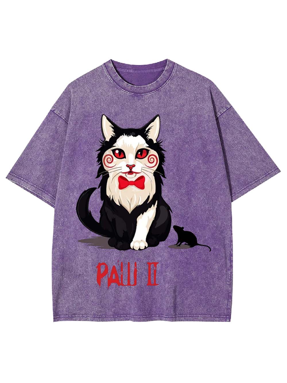 PAW II Black White Cat Washed Tshirt