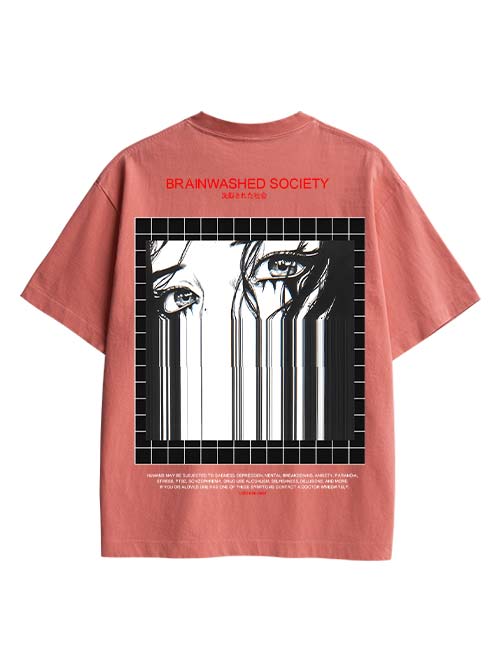 Brainwashed Society Double Sided Print Washed TShirt