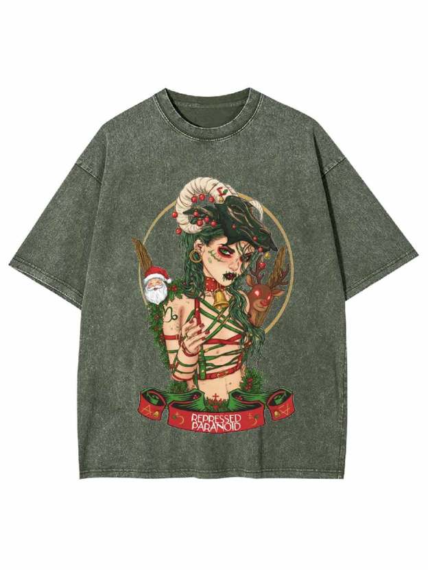 Christmas Witch Washed Tshirt
