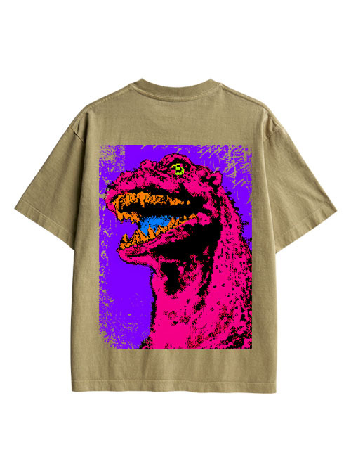 Neon Roar Double Sided Print Washed TShirt