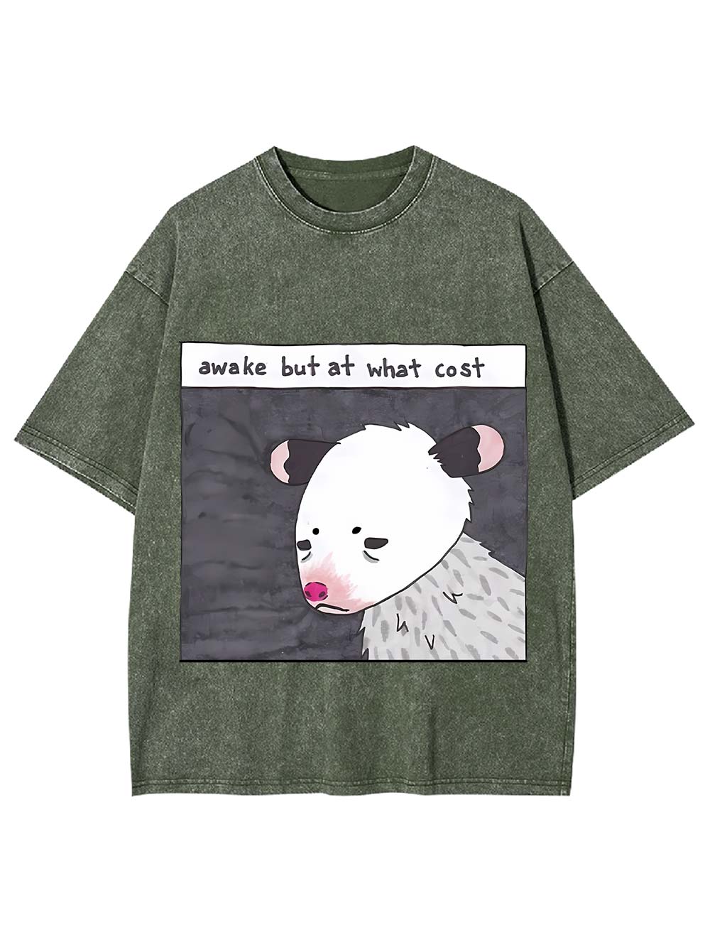 Awake But At What Cost Washed Tshirt