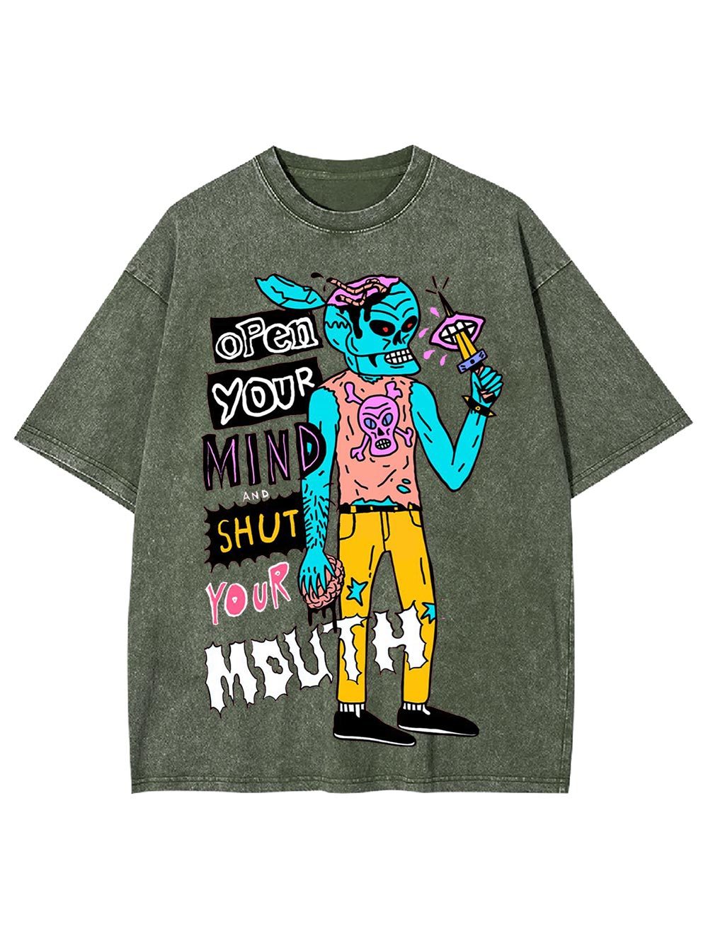Open Your Mind And Shut Your Mouth Washed Tshirt