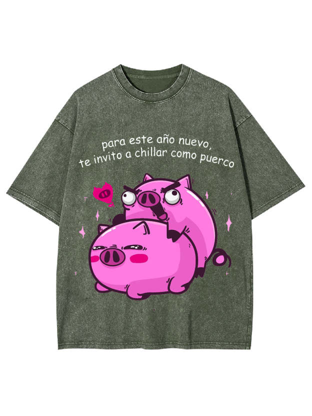I Invite You To Squeal Like A Pig Washed Tshirt