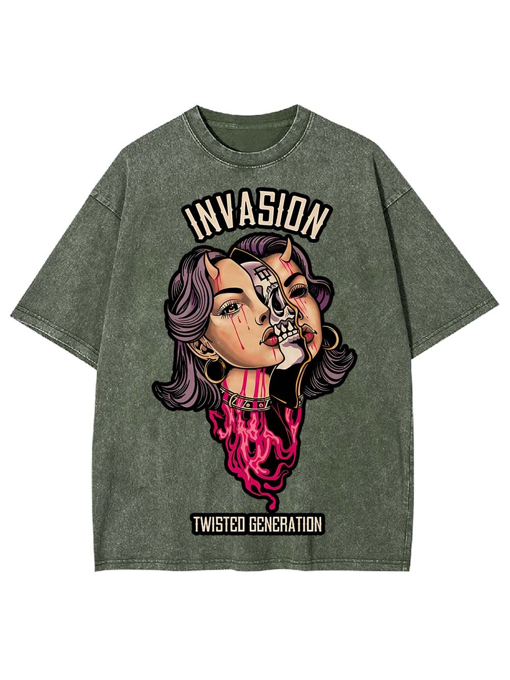 INVASION TWISTED GENERATION WASHED TSHIRT