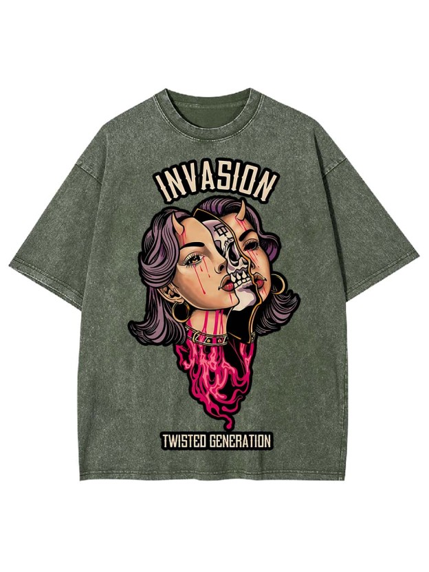INVASION TWISTED GENERATION WASHED TSHIRT