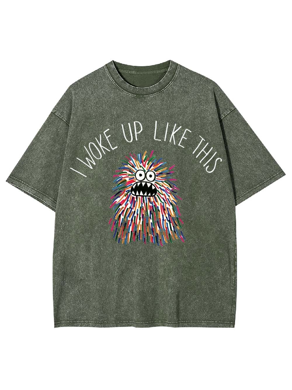 COLORFUL MONSTER WAKE UP WASHED TSHIRT