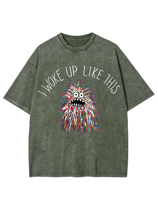 COLORFUL MONSTER WAKE UP WASHED TSHIRT