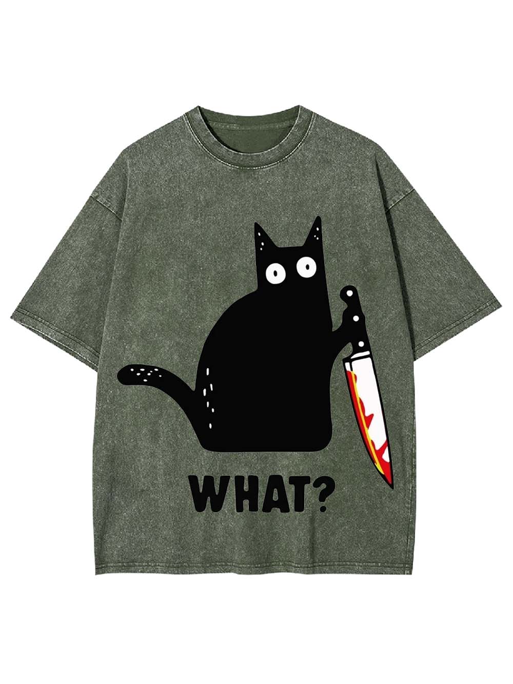 BLACK CAT CONFUSION WASHED TSHIRT