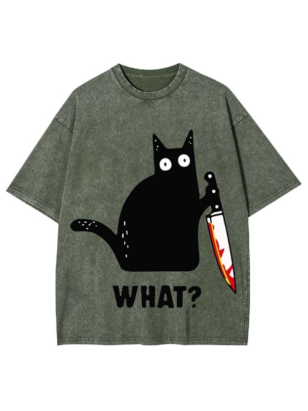 BLACK CAT CONFUSION WASHED TSHIRT