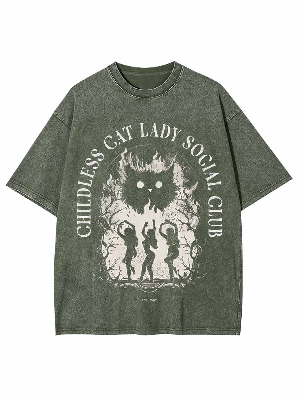 GUILLESS CAT LADY WASHED TSHIRT-ClassyOutlaw Sale