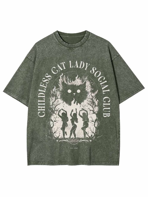 GUILLESS CAT LADY WASHED TSHIRT