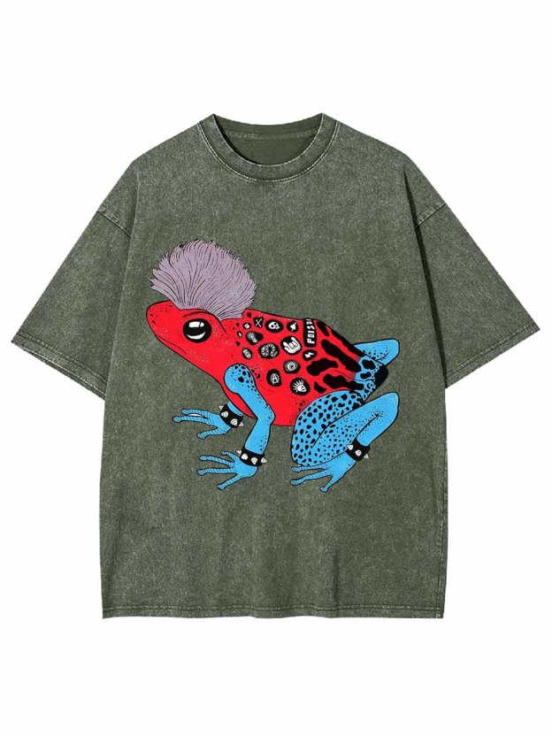 COLORFUL FROG WASHED TSHIRT