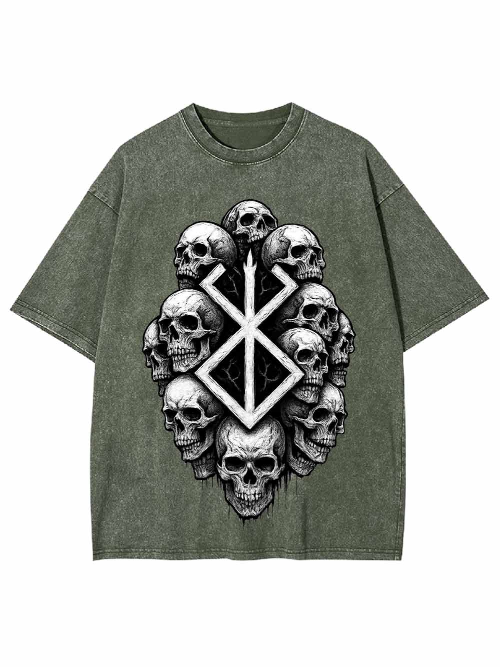 SKULL EMBLEM WASHED TSHIRT